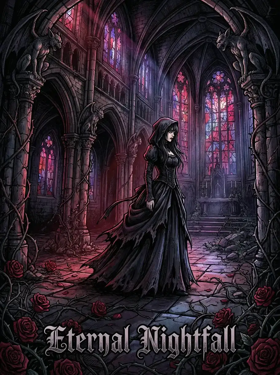 同人动漫 永夜降临 暗黑哥特动漫封面