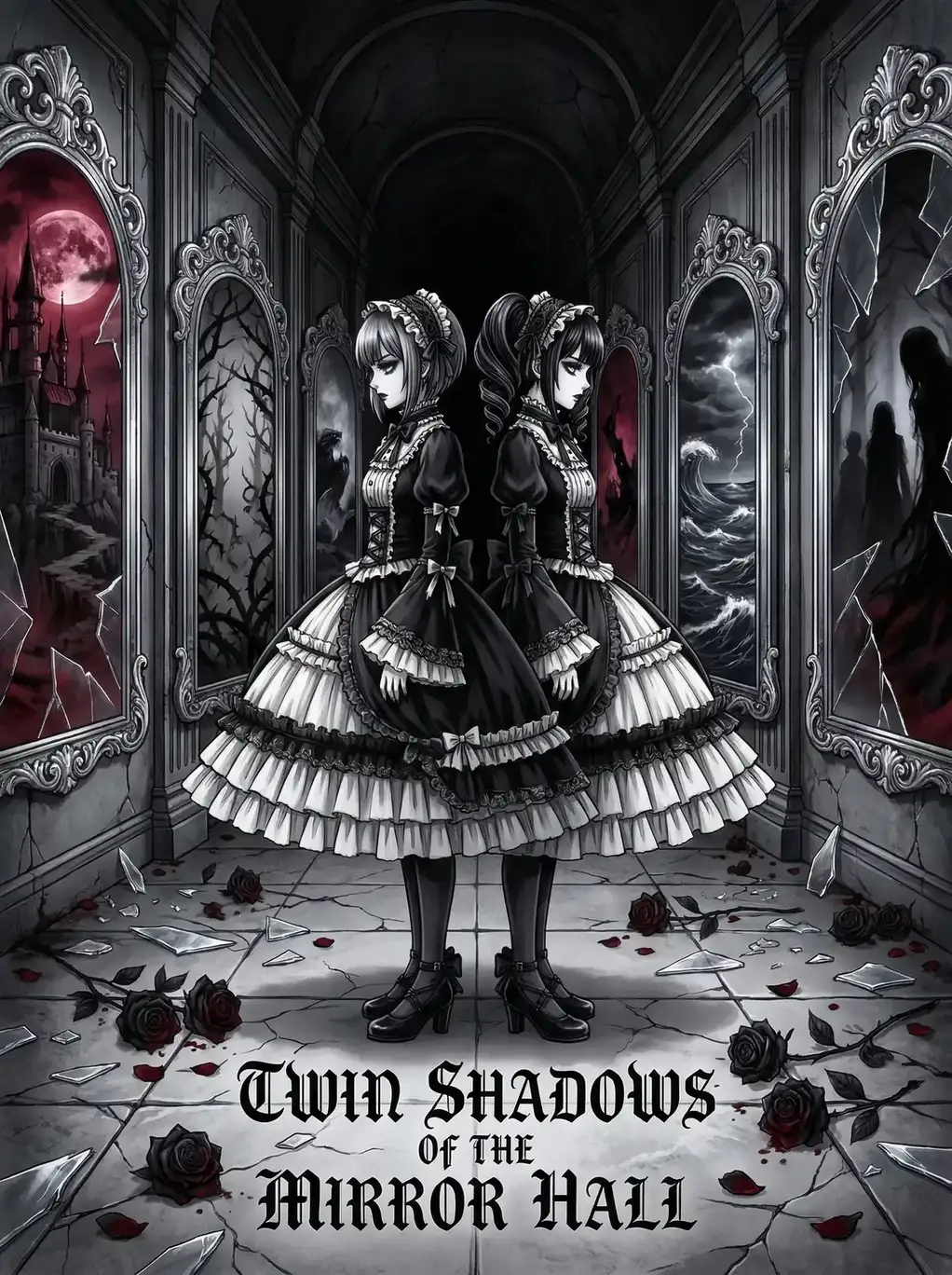 同人动漫 镜厅双影 暗黑哥特动漫封面